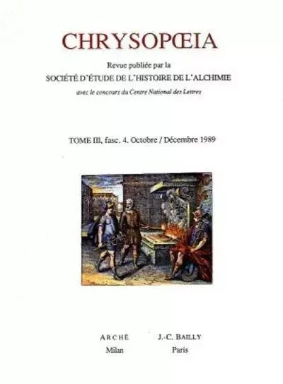 Chrysopoeia - tome 3 fasc. 4. Octobre / Décembre 1989 -  Collectif - Tredaniel