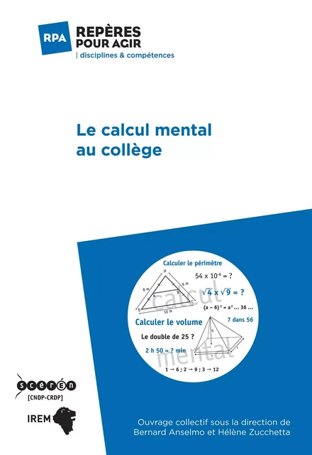 Le calcul mental au collège -  - CANOPE CRDP 69