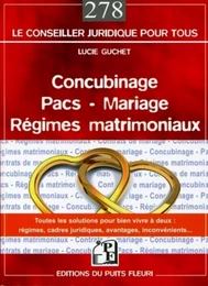 Concubinage - Pacs - Mariage - Régimes matrimoniaux