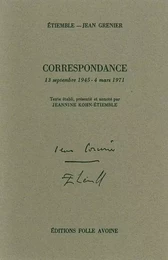 Correspondance Étiemble / Jean Grenier