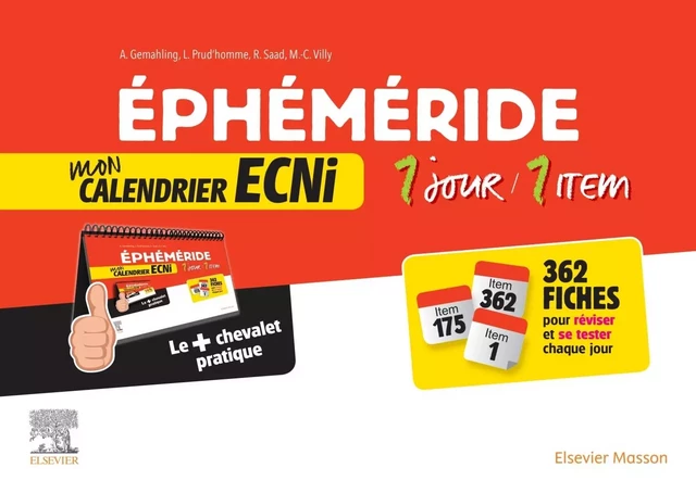 Ephéméride : mon calendrier ECNi. 1 jour / 1 item - Anna Gemahling, Léo Prud'Homme, Rana Saad, Marie-Charlotte Villy - MASSON