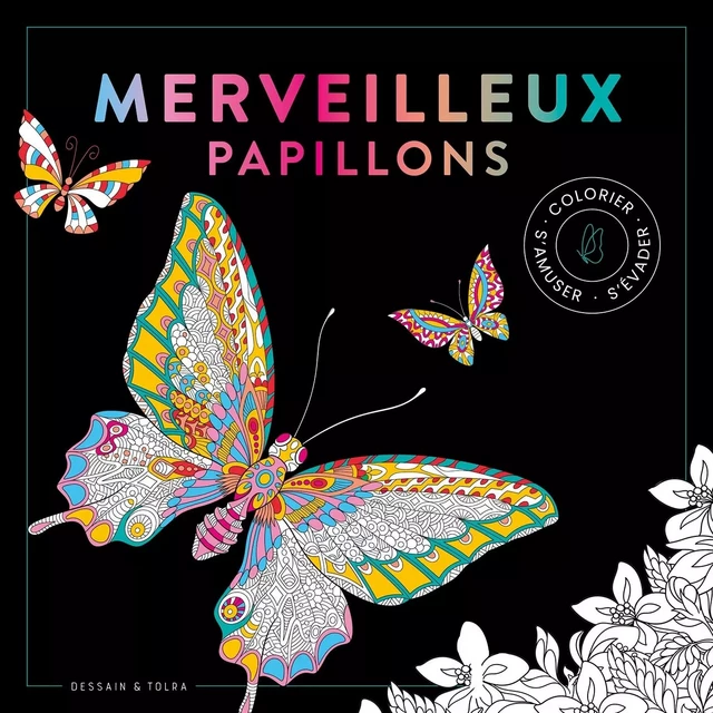 Black coloriage Merveilleux papillons -  - DESSAIN TOLRA