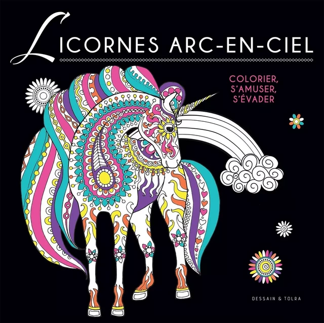 Coloriage Black - Licornes arc-en-ciel -  - DESSAIN TOLRA