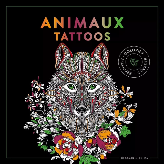 Black coloriage Animaux Tattoos -  Collectif - DESSAIN TOLRA