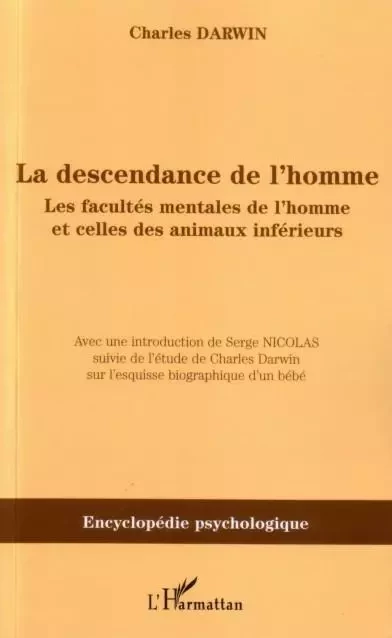 La descendance de l'homme - Charles DARWIN - Editions L'Harmattan