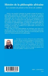 HISTOIRE DE LA PHILOSOPHIE (LIVRE III) AFRICAINE LES COURANT