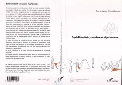 Capital immatériel, connaissance et performance -  - Editions L'Harmattan