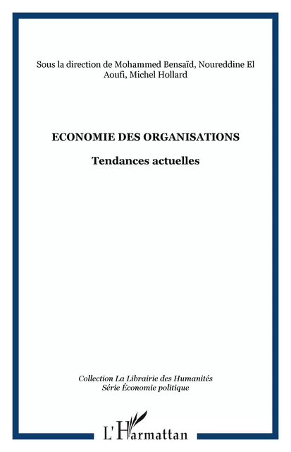 Economie des organisations -  - Editions L'Harmattan