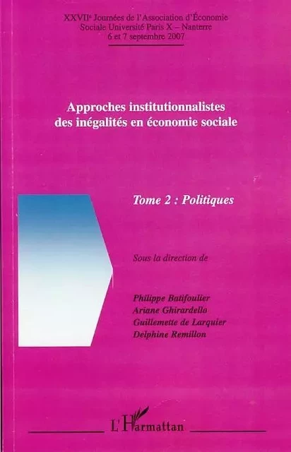 Approches institutionnalistes des inégalités en économie sociale -  - Editions L'Harmattan