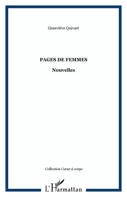 Pages de femmes - Geneviève Quivart - Editions L'Harmattan