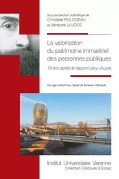 LA VALORISATION DU PATRIMOINE IMMATERIEL DES PERSONNES PUBLIQUES