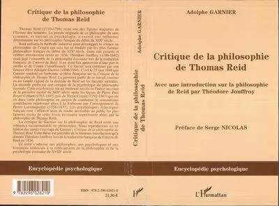 Critique de la philosophie de Thomas Reid - Adolphe Garnier - Editions L'Harmattan