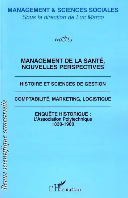 Management de la santé, nouvelles perspectives -  - Editions L'Harmattan