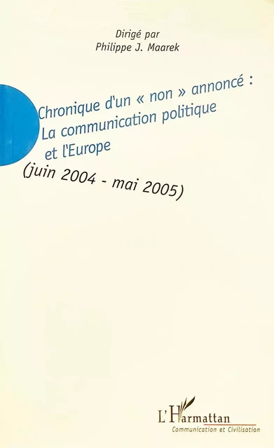 Chronique d'un "non" annoncé - Philippe J. Maarek - Editions L'Harmattan