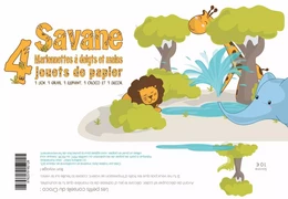 Kit Savane - 4 marionnettes à doigts et main (Papertoy)