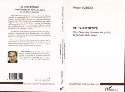 De l'adhérence - Robert Forest - Editions L'Harmattan