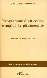 Programme d'un cours complet de philosophie