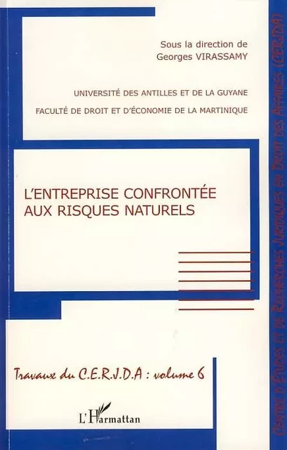 L'entreprise confrontée aux risques naturels - Georges Virassamy - Editions L'Harmattan