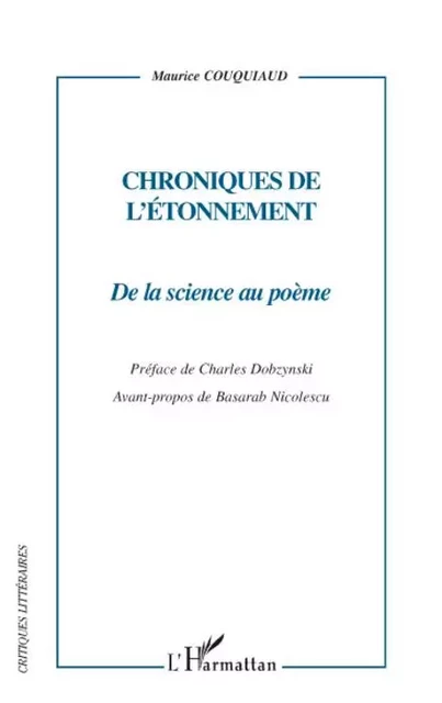 Chroniques de l'étonnement - Maurice Couquiaud - Editions L'Harmattan