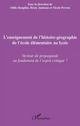 L'enseignement de l'histoire-géographie de l'école élémentaire au lycée