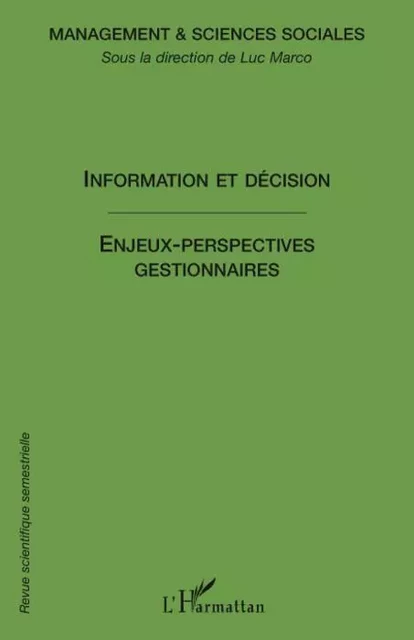 Information et décision -  - Editions L'Harmattan