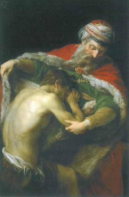 Cartes acte de contrition (le retour du fils prodigue, Pompeo Batoni, 1773) par lot de 20 ex -  NC. - EPHESE