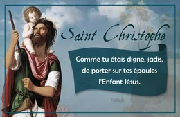 Cartes saint Christophe, protecteur des voyageurs par lot de 20 ex