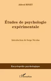 Etudes de psychologie expérimentale