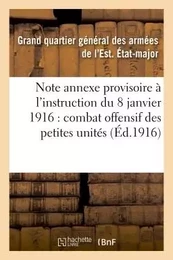 Note annexe provisoire à l'instruction du 8 janvier 1916 sur le combat offensif des petites unités