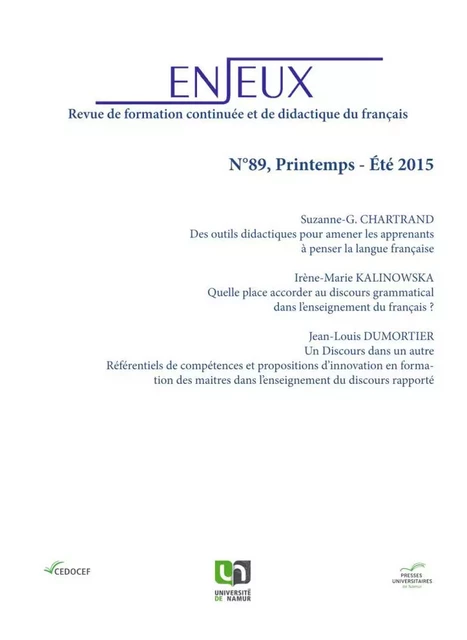 ENJEUX N 89 / PRINTEMPS-ETE 2015 -  - PU NAMUR