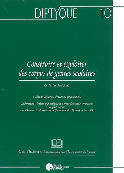 CONSTRUIRE ET EXPLOITER DES CORPUS DE GENRES LITTERAIRES -  BORE C. - PU NAMUR