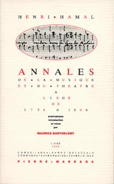 Annales de la musique et du théâtre à Liège de 1738 à 1806