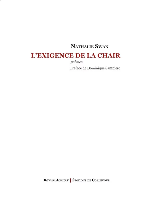 L'exigence de la chair - Nathalie Swan - CORLEVOUR