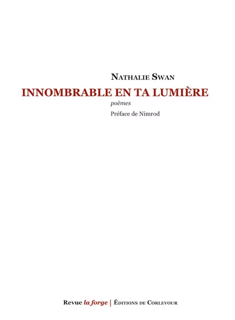 Innombrable en ta lumière - Nathalie Swan - CORLEVOUR