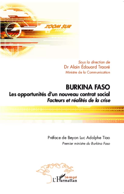 Burkina Faso Les opportunités d'un nouveau contrat social - Alain Edouard Traoré - Editions L'Harmattan