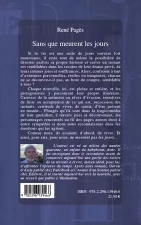 Sans que meurent les jours - René Pagès - Editions L'Harmattan