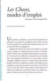 Les Choses,Modes d'Emploi