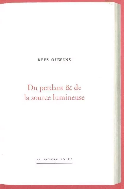 Du Perdant & de la Source Lumineuse - Kees Ouwens - La lettre volée