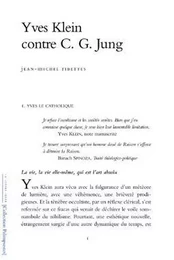 Yves Klein Contre C.G.Jung