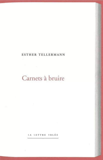 Carnets a Bruire - Esther Tellermann - La lettre volée