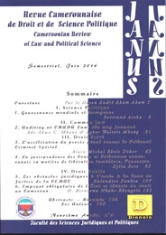 Revue Camerounaise de Droit et Science Politique (Janus 5)