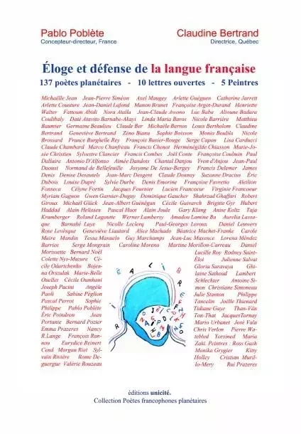 Anthologie eloge et defense de la langue francaise - POBLETE,CLAUDI PABLO - UNICITE