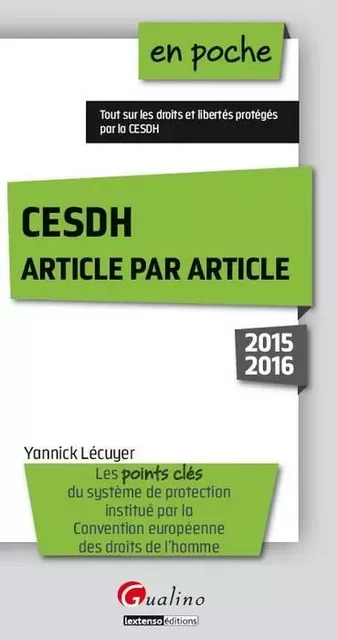 cesdh, article par article -  LÉCUYER Y. - GUALINO