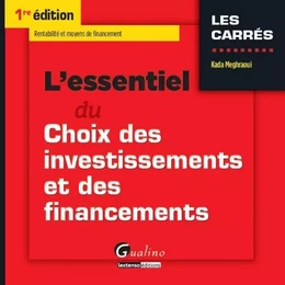 l'essentiel du choix des investissements et des financements