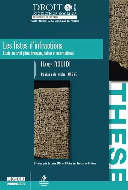 LES LISTES D'INFRACTIONS - Hajer Rouidi - UNIV POITIERS