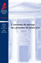 L'OUVERTURE DU MARIAGE AUX PERSONNES DE MÊME SEXE