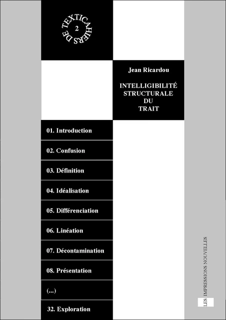 INTELLIGIBILITE STRUCTURALE DU TRAIT - Jean Ricardou - IMPRESSIONS NOU