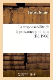 La responsabilité de la puissance publique