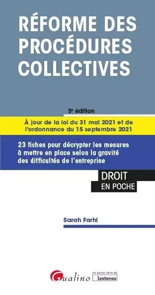 Réforme des procédures collectives - Sarah Farhi - GUALINO