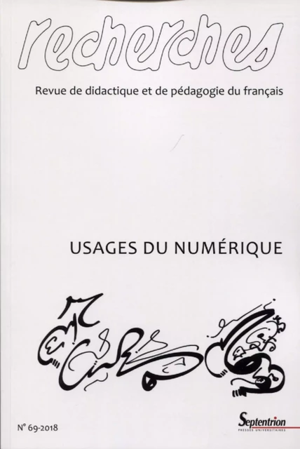 Usages du numérique -  Collectif - PU SEPTENTRION